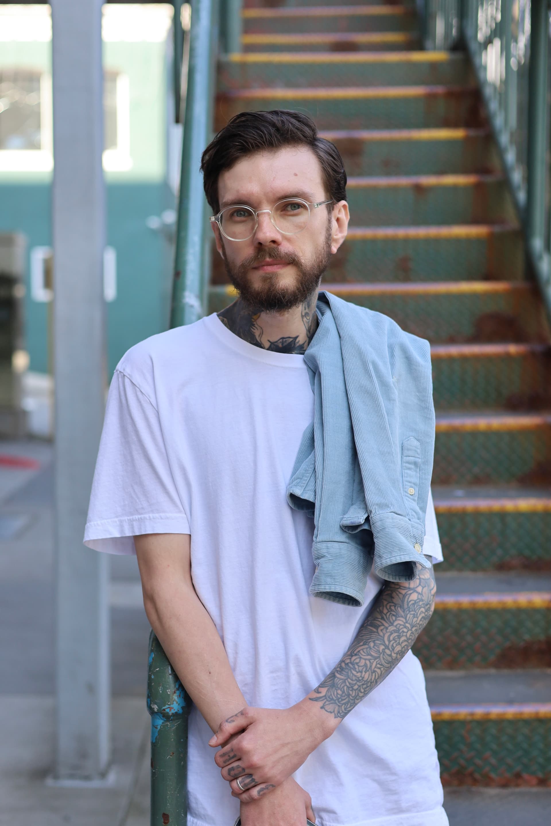 Vancouver tattoo artist Seth Zuiev working on a neo-traditional tattoo at Kultura Tattoo studio
