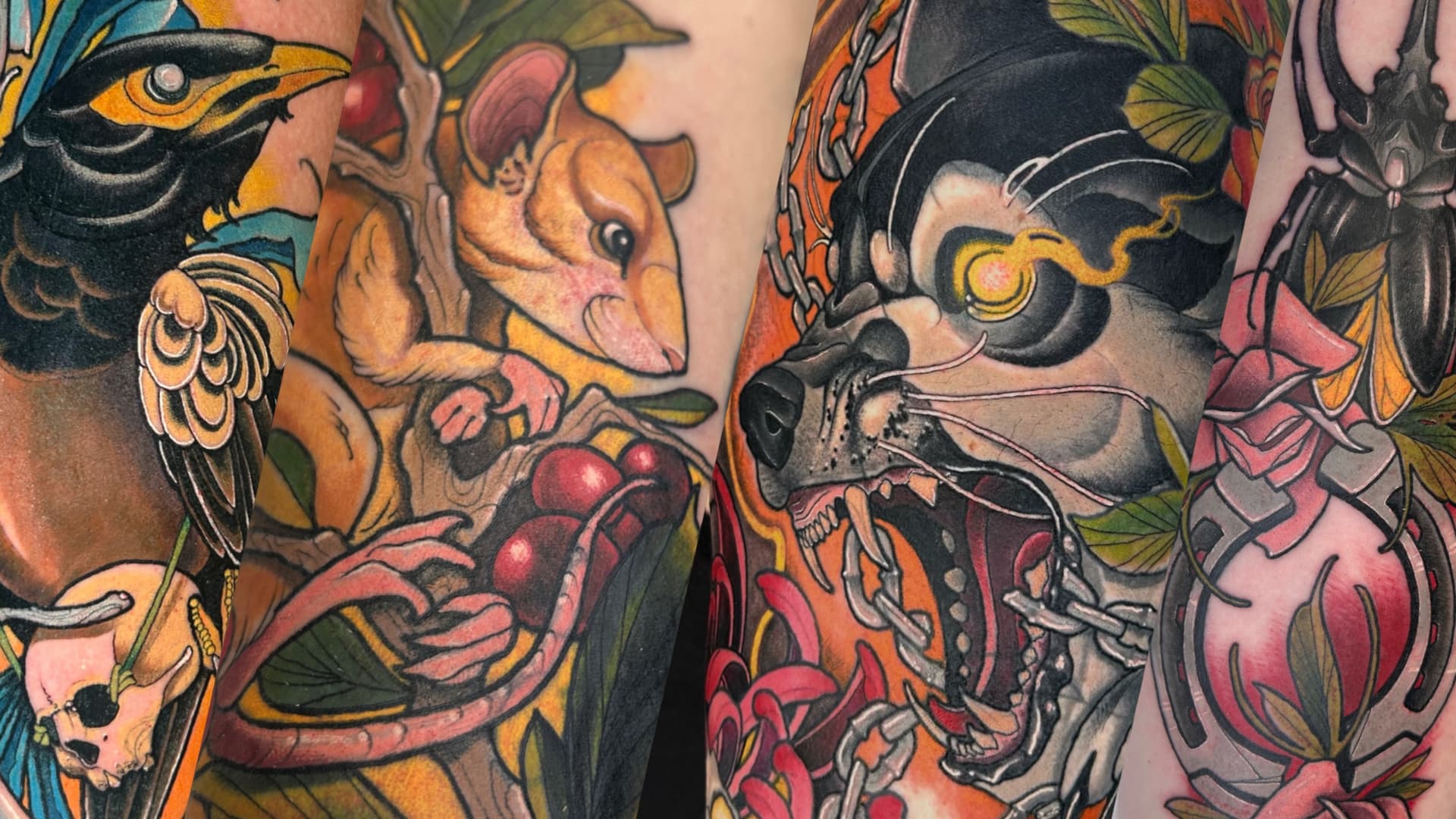 Lovecraft-inspired neo-traditional chest piece tattoo featuring gothic horror elements with tentacles, Victorian house, and lantern by Seth Zuiev